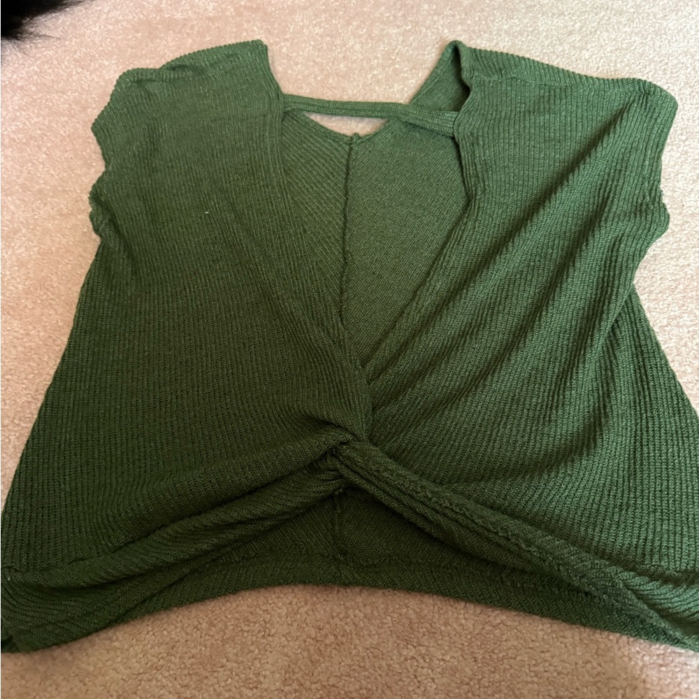 Daytrip Green Ribbed Top - Picture 4 of 4